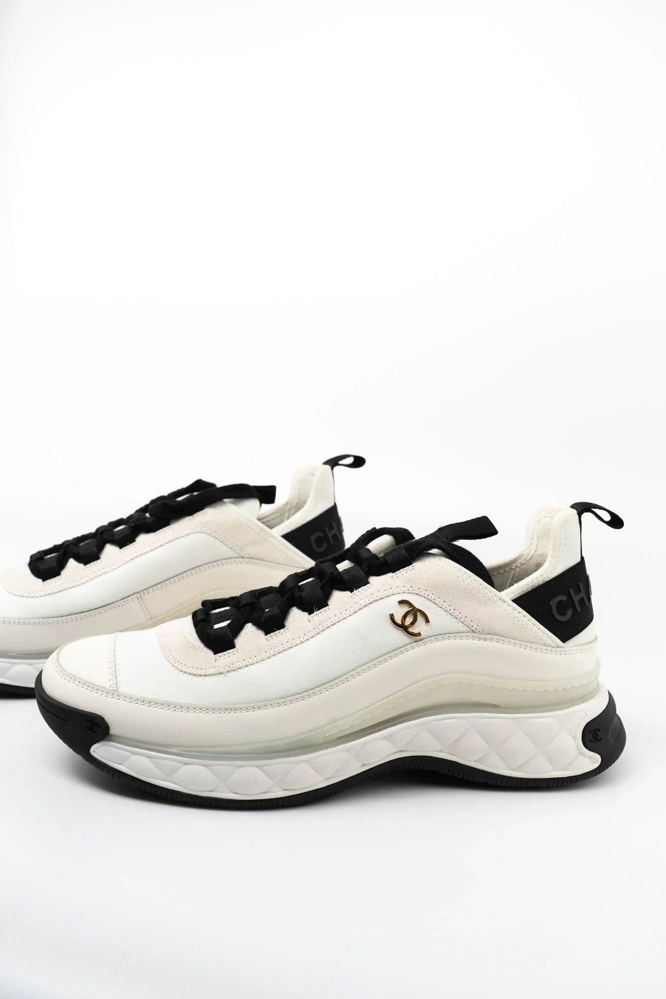 CHANEL Classic Ivory Suede Sneakers Luxury Italian